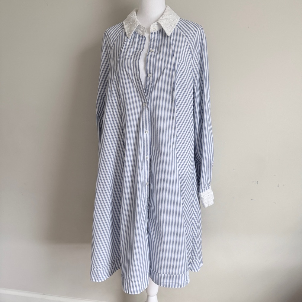 Neiman Marcus Coastal Nautical Old Money Tunic Resortwear Dress - Size 14